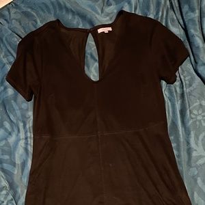 Z Supply The Suede Shift Dress Black Mini Dress